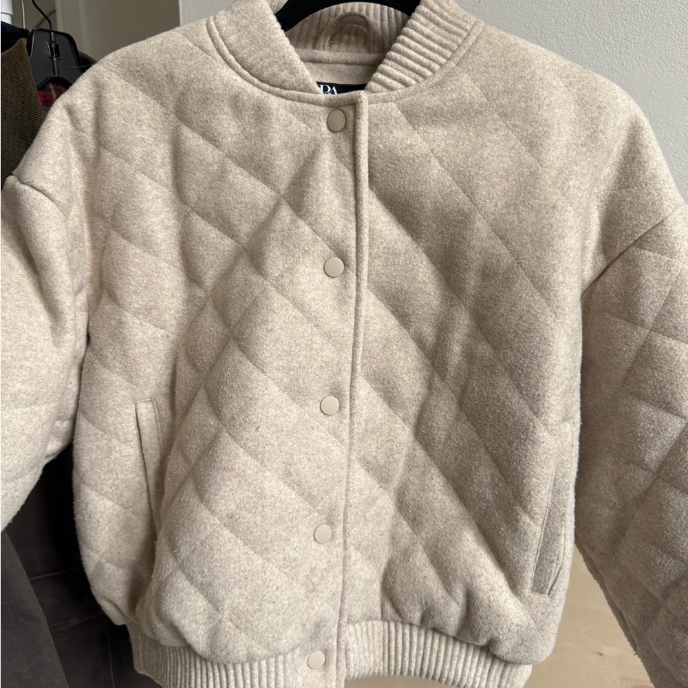 ZARA quilted cropped jacket